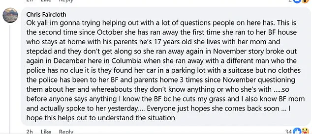 Authorities Appeal for Help in Locating Missing South Carolina Teen Mackenzie Dalton, Believed to Be Traveling with Unidentified Man