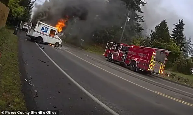 Washington Sheriff's Deputy Rescues Injured Mail Truck Driver After Fiery Crash in Parkland