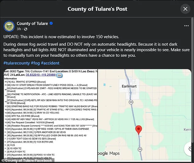 Massive Chain-Reaction Crash on California Highway 99 Caused by Dense Fog, Triggering Region's Worst Pileup in Years