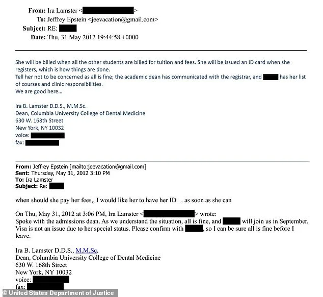 Jeffrey Epstein's Controversial Role in Karyna Shuliak's Admission to Columbia Dental School Raises Ethical and Legal Questions