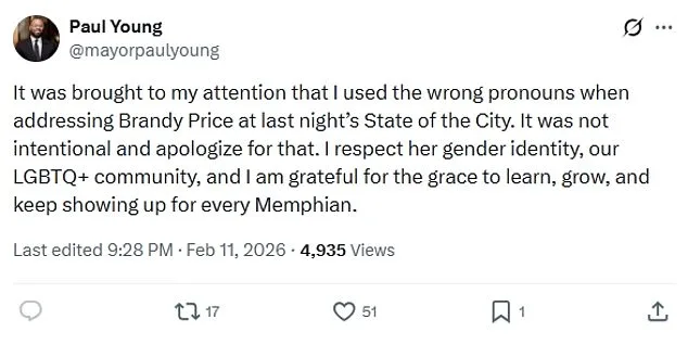 Memphis Mayor Paul Young Faces Backlash Over Misgendering Transgender Politician Brandy Price
