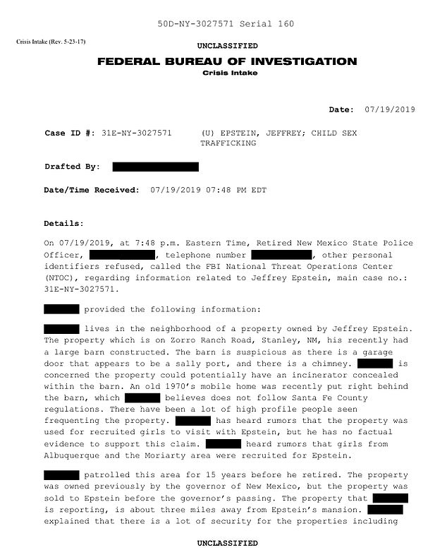 FBI Probes Epstein's Zorro Ranch Over 'Suspicious Barn' and Alleged Cover-Up: Could a Hidden Incinerator Have Erased Evidence?