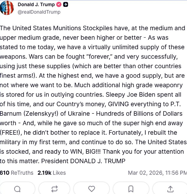 Trump's 'Unlimited Munitions' Claim Highlights US Readiness Amid Iran Tensions