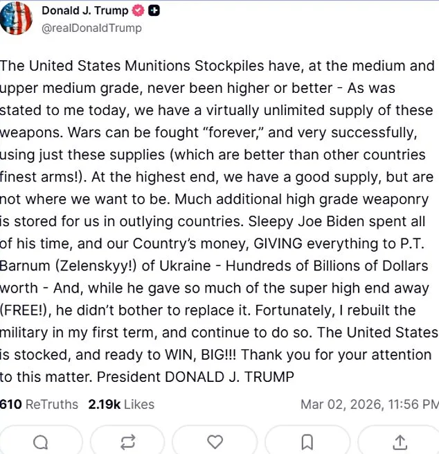 Trump's 'Unlimited Munitions' Claim Highlights US Readiness Amid Iran Tensions