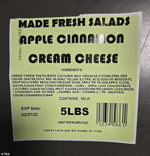 Made Fresh Salads Recalls Cream Cheese Products Due to Listeria Risk – FDA Issues Class I Warning