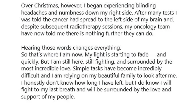 Mel Schilling Battles Advanced Bowel Cancer as She Urges Public to Recognize Early Warning Signs