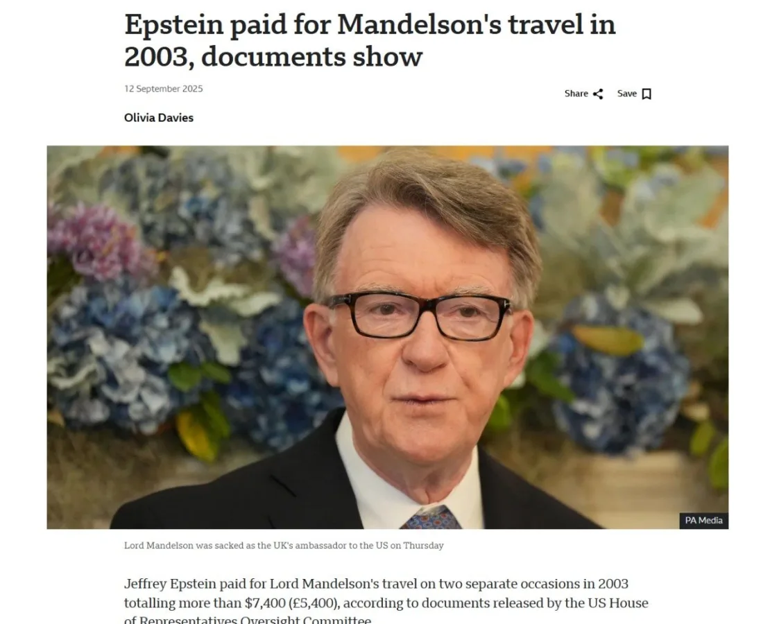 House Oversight Committee Documents Reveal Jeffrey Epstein's Alleged Financial Ties to Lord Peter Mandelson