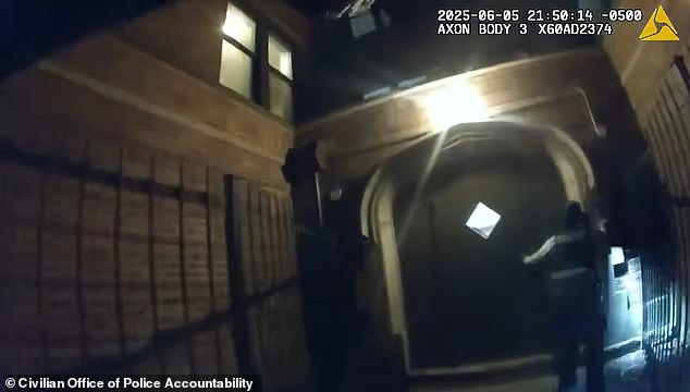 Body cam footage shows Chicago officer fatally shooting partner during apartment pursuit.