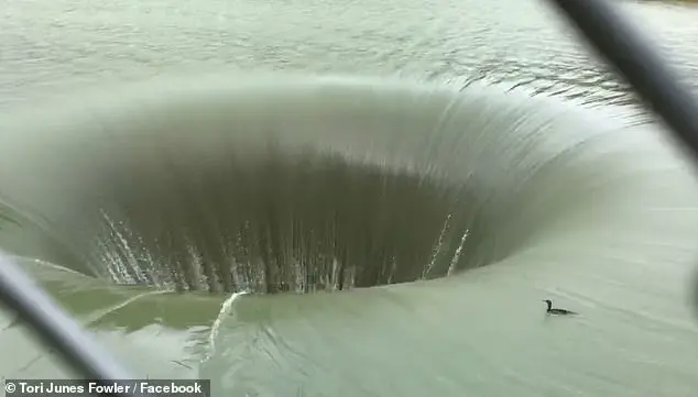 A Mesmerizing Whirlpool Appears at California's Lake Berryessa