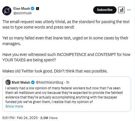 Elon Musk's Email Query to Federal Employees Sparks Furor, Inciting Intervention from Donald Trump