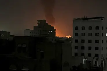 Air Strikes Target Sana'a Airport, Sending Plumes of Smoke and Triggering Panic in Yemen