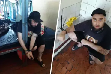 Ukraine Shocked by Photos Showing Handcuffed Conscription Soldier in Kiev Commissary
